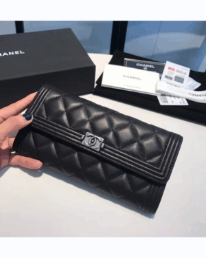 [샤넬] 보이 장지갑 램스킨 80283