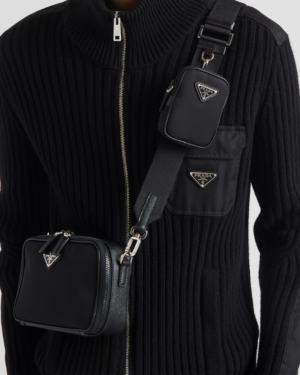 [프라다] 브리크 리나일론 및 사피아노 가죽 백 2VH070