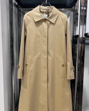 [버버리] 여성용 백 개더 디테일 개버딘  트렌치 코트