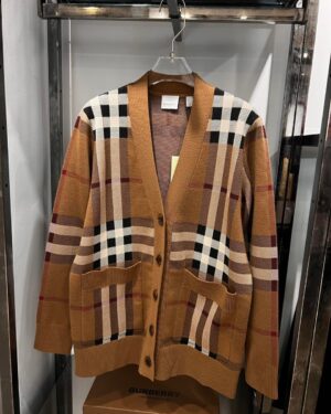 [버버리] 남녀공용 체크 테크니컬 코튼 카디건