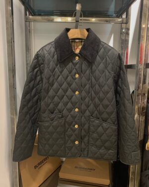 [버버리] 여성용 코듀로이 칼라 퀼팅 자켓