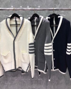 [톰브라운] 4선  울 스웨터 코트 브이넥 가디건