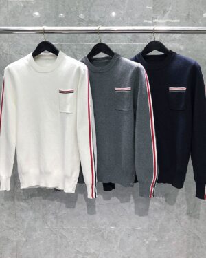 [톰브라운] 메리노 울 스트라이프 밀라노 스티치 니트