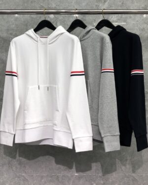 [톰브라운] 밀라노 스티치 3선 코튼 후드 티셔츠