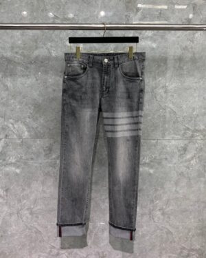 [톰브라운] 남성용 4선 스트라이프 스트레이트 데님 팬츠