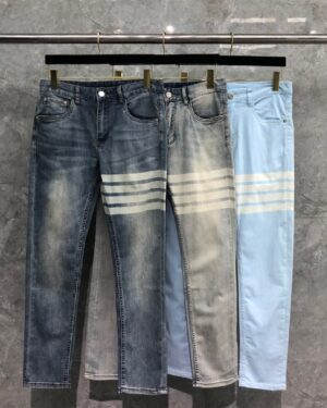 [톰브라운] 남성용 4바 스트라이프 스트레이트 데님 팬츠