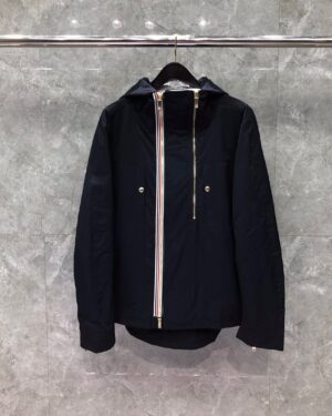 [톰브라운] 삼선 더블 지퍼 후드 나일론 재킷