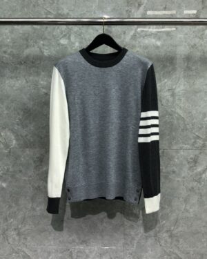 [톰브라운] 펀 믹스 메리노 4선 크루넥 풀오버 니트