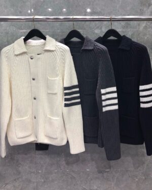 [톰브라운] 4선 칼라 넥 가디건