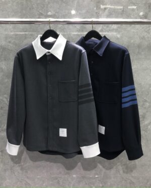 [톰브라운] 4선 플레인 위빙 셔츠 자켓