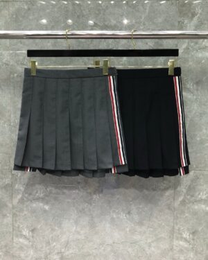 [톰브라운] 플리츠 울 혼방 미니 스커트