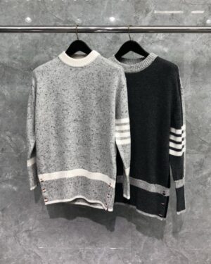 [톰브라운] 4선 도니골 모헤어 오버사이즈 라운드 니트