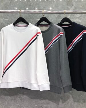 [톰브라운] 4선 멀티컬러 스트라이프 맨투맨 티셔츠