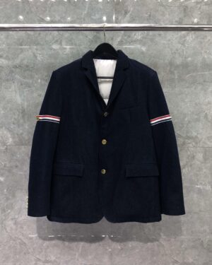 [톰브라운] 멀티컬러 암밴드 데님 다운 자켓