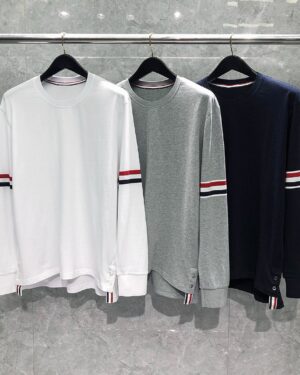 [톰브라운] 멀티컬러 암밴드 코튼 티셔츠