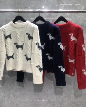 [톰브라운] 도니골 멀티플 헥터 크루넥 니트