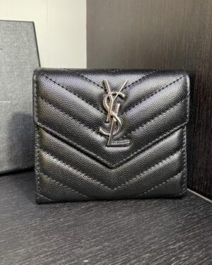 [생로랑] 컴팩트 3단 모노그램 지갑