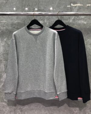 [톰브라운] 코튼 루프백 팁 사이드 스트라이프 맨투맨 티셔츠