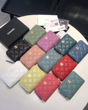 [샤넬] 클래식 지퍼돌이 카드지갑 캐비어