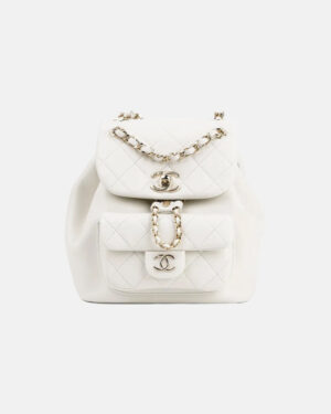 [샤넬] 22 듀마 백팩 스몰 화이트 - 금장 AS2908
