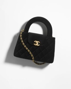 [샤넬] 켈리벡 스몰 벨벳 블랙 금장 AS4416