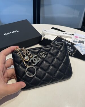 [샤넬] 램스킨 동전 카드지갑