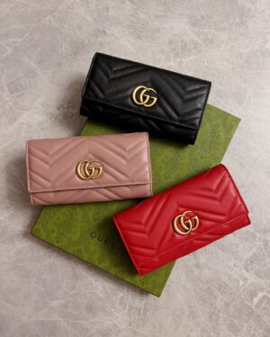 [구찌] GG 마몽 마틀라세 장지갑