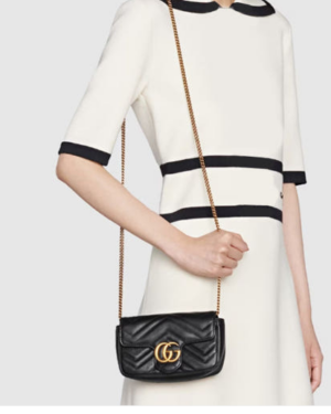 [구찌] GG마몽 마틀라세 레더 수퍼 미니백 476433