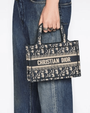 [디올] 미니 북 토트백 네이비/그레이 S5475ZTDT