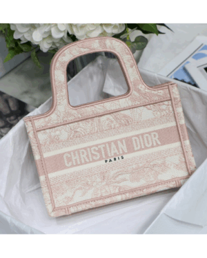 [디올] 미니 북 토트백 핑크 S5475ZTDT