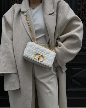 [디올] 스몰 카로 백 화이트 금장 M9241UWHC