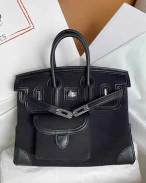 [에르메스] 버킨 25cm-30cm-35cm Cargo 캔버스 백 화이트/블랙