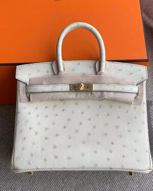 [에르메스] 버킨 25cm-30cm-35cm Ostrich 타조가죽 핸드백 화이트/핑크