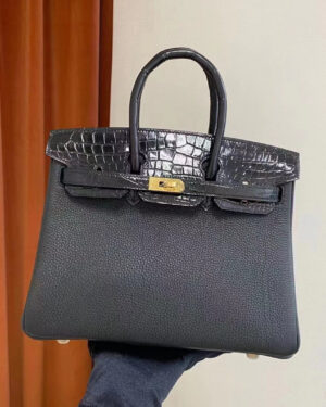 [에르메스] 버킨 25cm-30cm-35cm Touch 악어 + togo송아지가죽  Black /46 Ebene