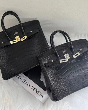 [에르메스] 버킨 Birkin 25cm-30cm-35cm NOIR 리얼악어가죽 블랙 핸드백