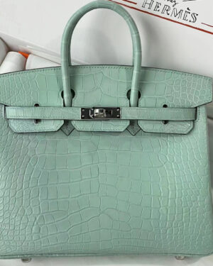 [에르메스] 버킨 25cm-30cm-35cm Sellier Alligator 6U 리얼 악어가죽 은장핸드백