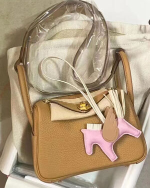 [에르메스] 미니 린디 4B Biscuit TC 송아지가죽 금장 숄더백19CM/26CM