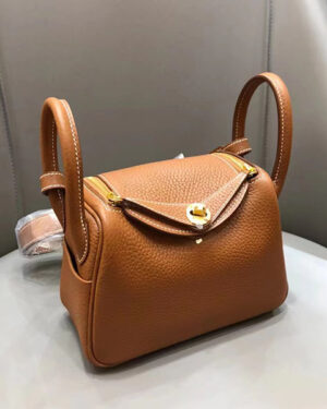 [에르메스] 미니 린디 CK37 Gold Clemence 숄더백19CM/26CM