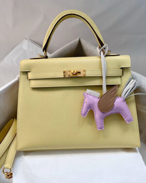 [에르메스] Kelly 켈리 25cm(28-32cm) 1Z Jaune Poussin epsom 소가죽 핸드백