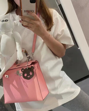 [에르메스] Kelly 켈리 25cm(28-32cm) 1Q Rose Confetti epsom 소가죽 핸드백