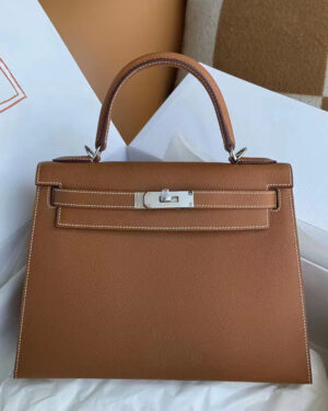 [에르메스] Kelly 켈리 25cm(28-32cm) CK37 Gold epsom 소가죽 핸드백