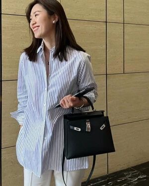 [에르메스] Kelly 켈리 25cm(28-32cm) CK89 Noir epsom 소가죽 핸드백