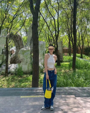 [에르메스] Evelyne 에블린 미니 16cm 0Y Limoncello Clemence 송아지가죽 숄더백 은장