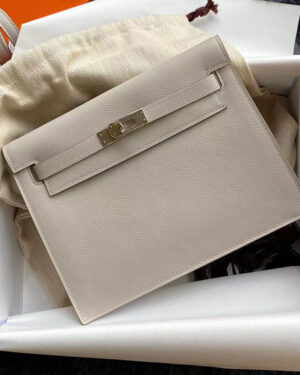 [에르메스] 켈리 kelly Danse 22cm Gris Perle evercolor 송아지가죽 숄더백 백팩