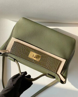 [에르메스] 켈리 2424 29cm Touch V6 Taurillon Maurice+ 악어가죽 숄더백