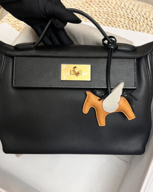 [에르메스] 켈리 2424 29cm CK89 Noir 블랙 Taurillon Maurice+ swift소가죽 숄더백