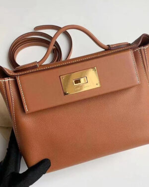 [에르메스] 켈리 2424 미니백 Gold evercolor+ swift소가죽