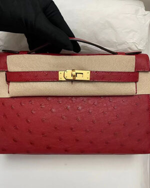 [에르메스] Mini Kelly 켈리포쉐트 22cm Q5 Rouge Casaque 핸드백