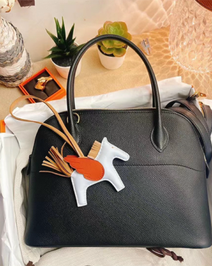 [에르메스] 볼리드 27cm CK89 Noir epsom 송아지가죽 숄더백