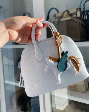 [에르메스] 미니 볼리드 T0 Bleu Brume Chevre 산양가죽 숄더백